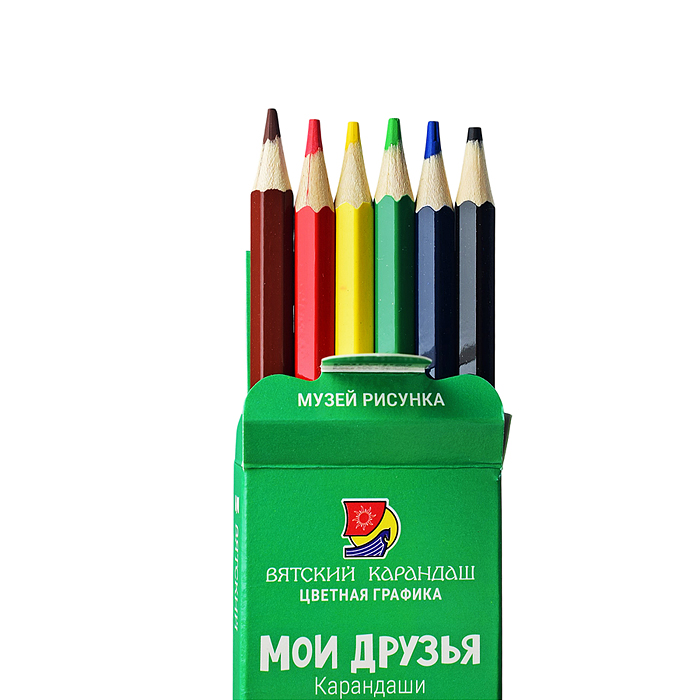 Карандаши цветные 6цв акварельные шестигранные классическая палитра серия "Мои Друзья" 