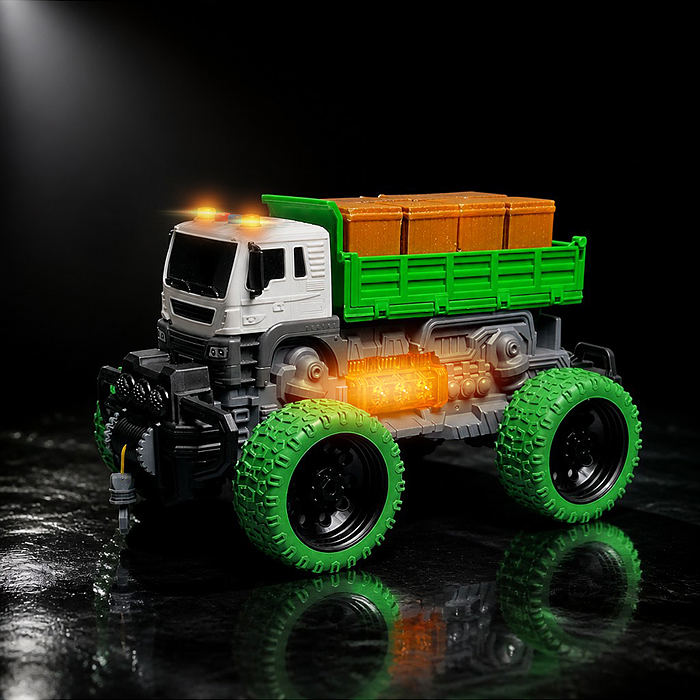 Машина JS118AS "Мега самосвал" 1:16 (свет, звук) в коробке