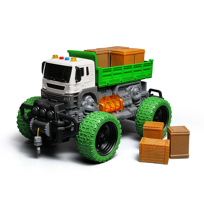 Машина JS118AS "Мега самосвал" 1:16 (свет, звук) в коробке