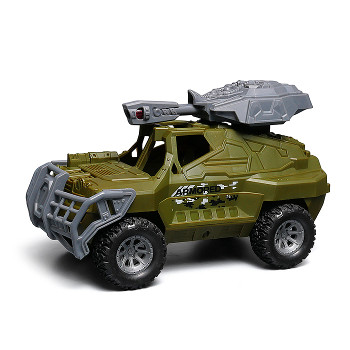 Машина JS203ES "Военный перевозчик" с танком 1:16 (свет, звук) в коробке