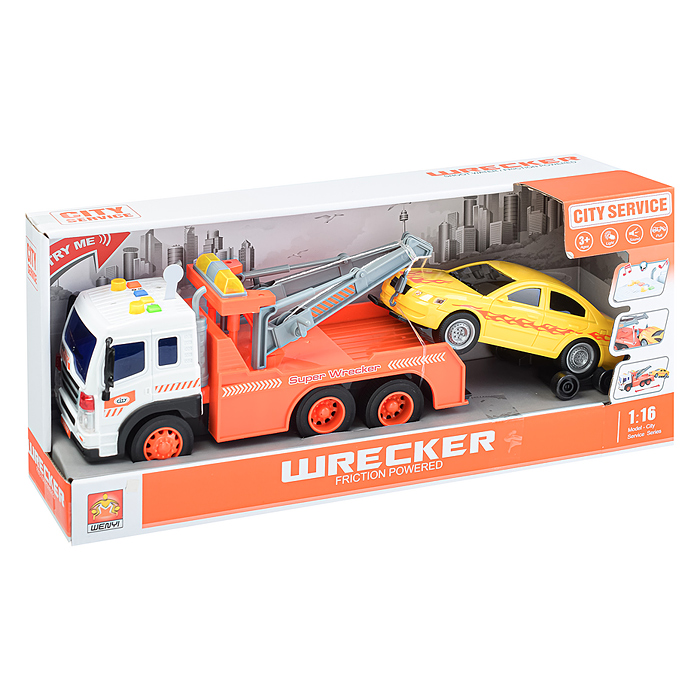 Машина WY570F "Автоэвакуатор" 1:16 (свет,звук) в коробке