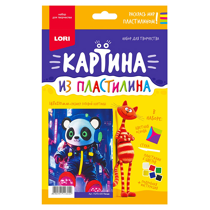 Картина из пластилина "Панда"