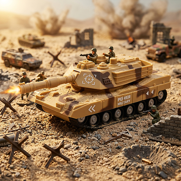 Танк  WY1153B "Милитари" 1:32 (свет, звук) в коробке
