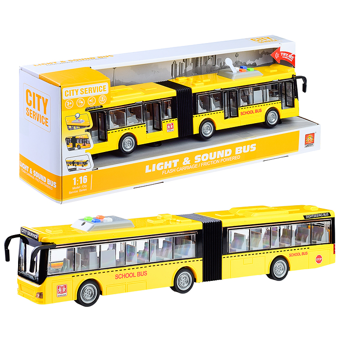 Автобус WY913A "Дружный" 1:16 (свет, звук) в коробке