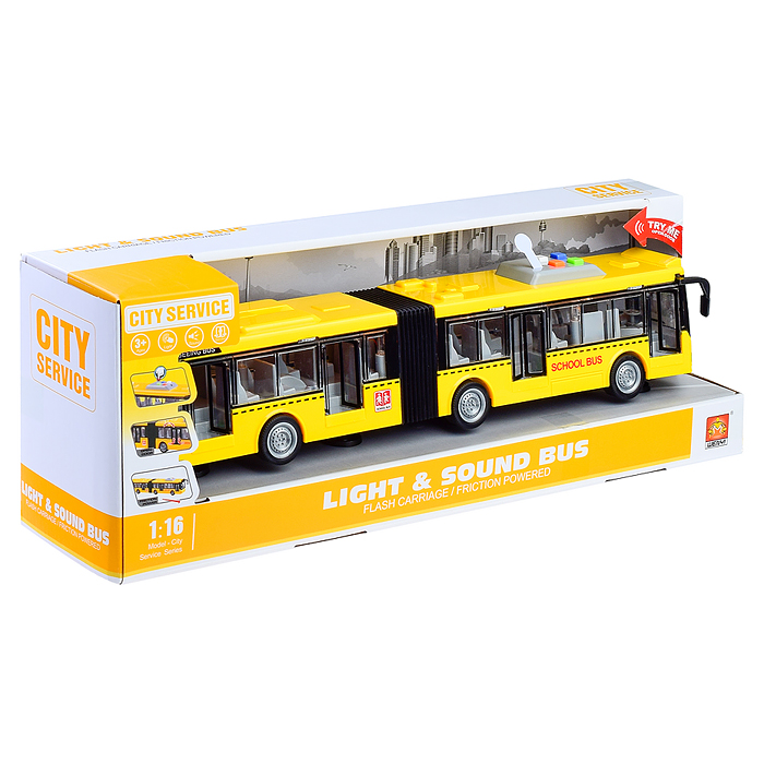 Автобус WY913A "Дружный" 1:16 (свет, звук) в коробке