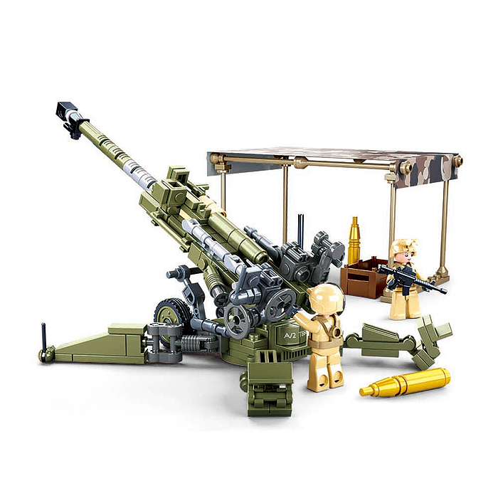 Конструктор M38-B0890 "Гаубица с двумя фигурками солдат" (258 дет.) в коробке