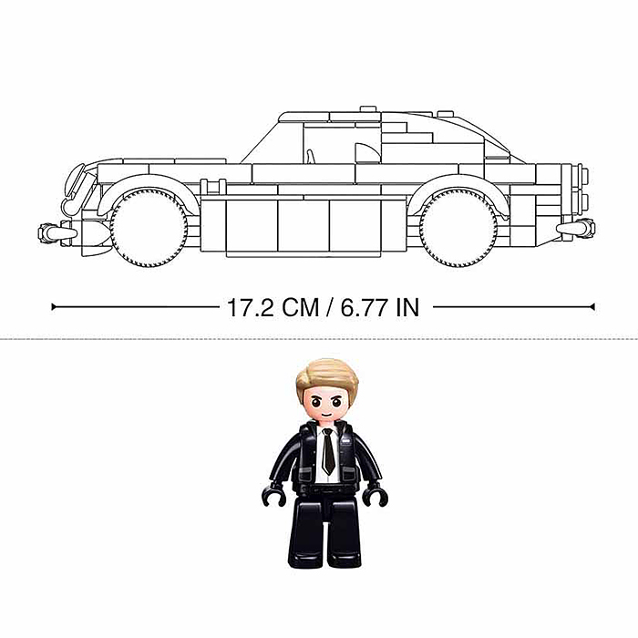 Конструктор M38-B1125  "Серебристый ретро-автомобиль" (325 дет.) в коробке
