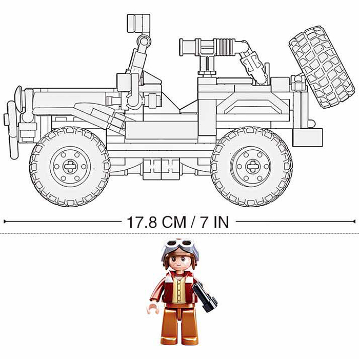 Конструктор M38-B0816 "Красный вездеход с фигуркой водителя" (253 дет.) в коробке