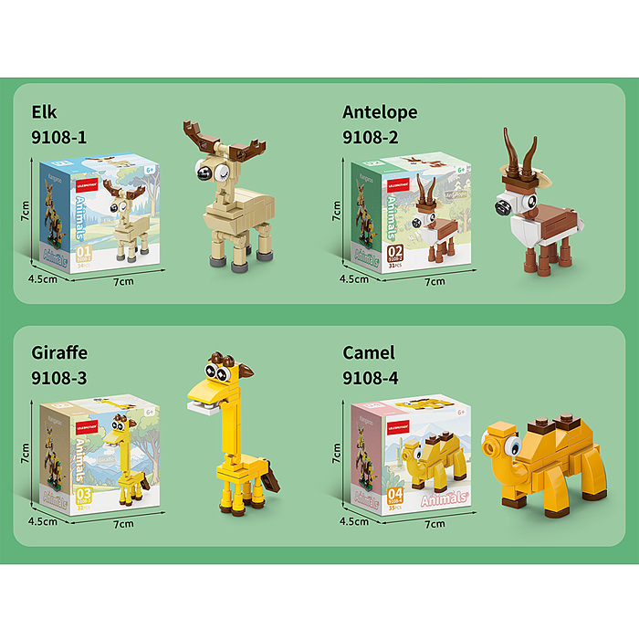 Конструктор 9108 "Животные Африки" (296 дет) в коробке