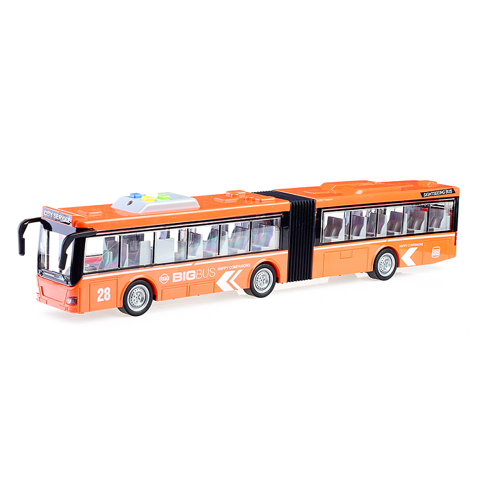 Автобус WY913B "Гармошка" 1:16 (свет, звук)  в коробке