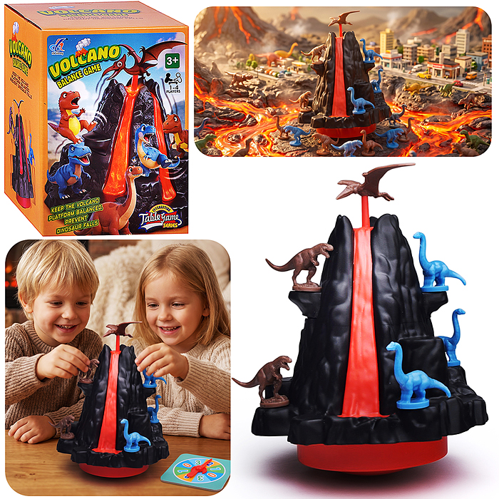 Игра настольная Баланс 54818 "Динозавры и вулкан" в коробке