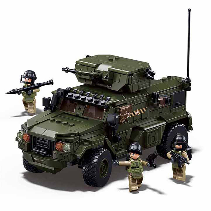 Фото к товару Конструктор M38-B1179 "Военный автомобиль с фигурками военных" (519 дет.) в коробке Конструктор M38-B1179 "Военный автомобиль с фигурками военных" (519 дет.) в коробке