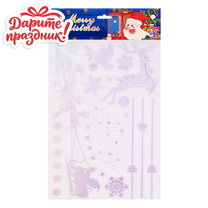 Наклейки для декора DP-0508 "Блеск Нового Года" 35*20см Наклейки для декора DP-0508 "Блеск Нового Года" 35*20см