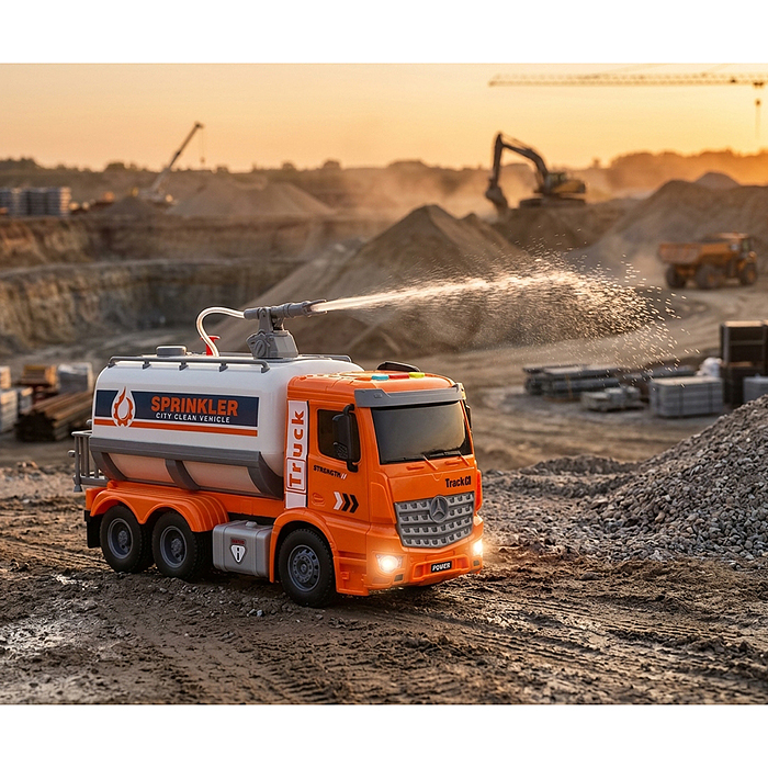 Машина HT9805W "Поливальная машина-цистерна" (свет, звук) цвет микс, в коробке