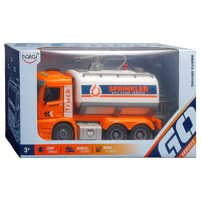 Машина HT9805W "Поливальная машина-цистерна" (свет, звук) цвет микс, в коробке