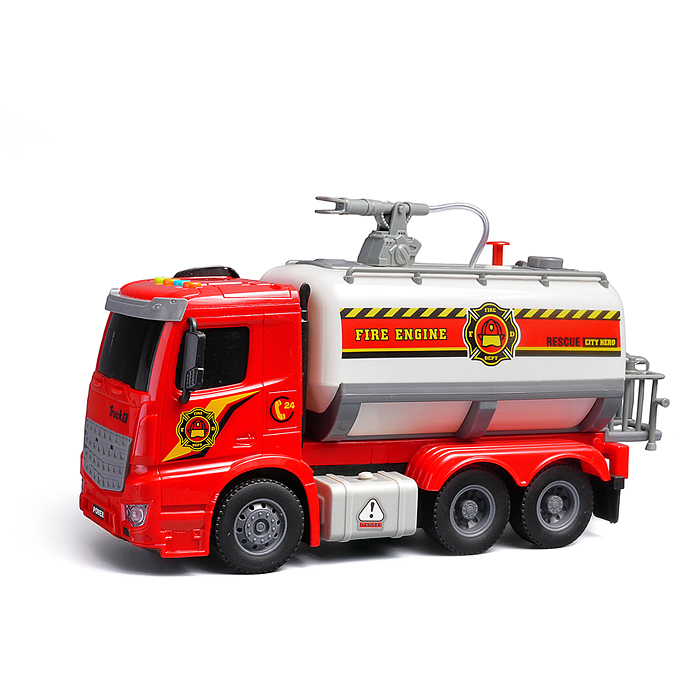 Машина HT9810W "Пожарный автомобиль-цистерна" (свет, звук) цвет микс, в коробке