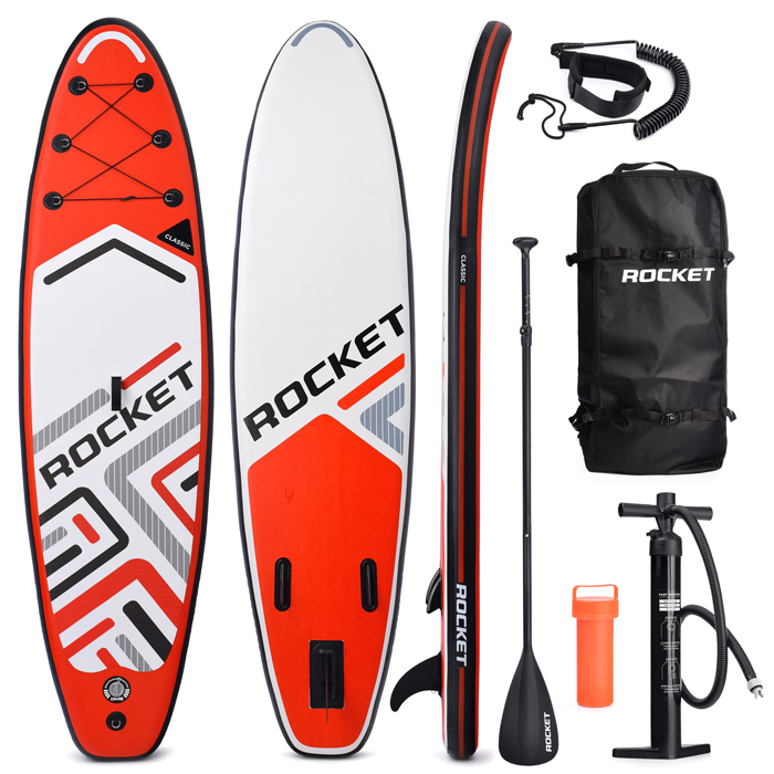 Надувная SUP-доска ROCKET (SUP-board 10,6ʺ 320*80*15 см) красно-белый графика