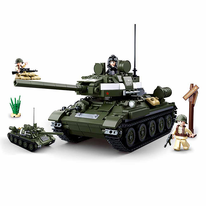 Конструктор M38-B0689 "Танк среднего класса с фигурками военных" (687 дет.) в коробке