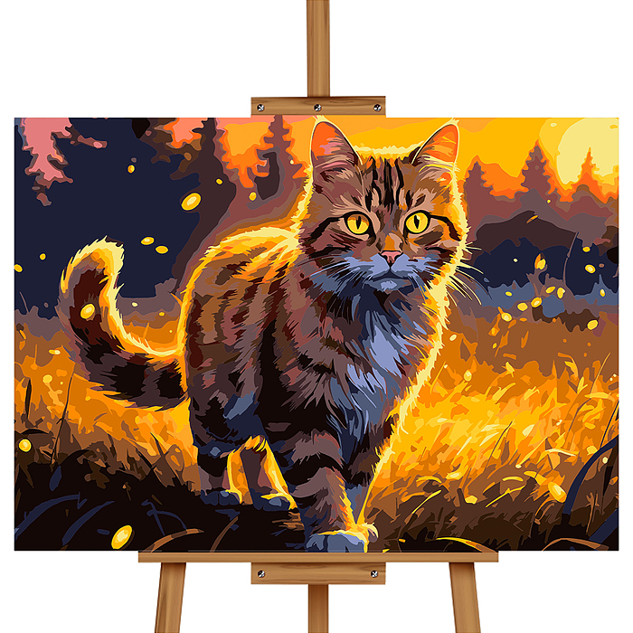 Картина по номерам MKR5040-143 "Кошка на закате" 50*40 см