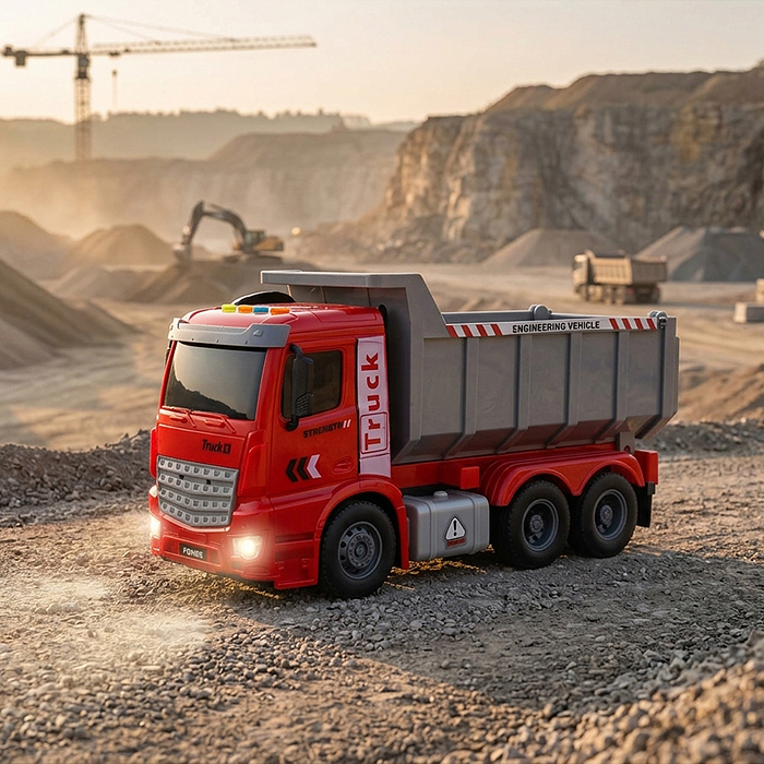 Машина HT9801W "Строительный самосвал" (свет, звук) цвет микс, в коробке