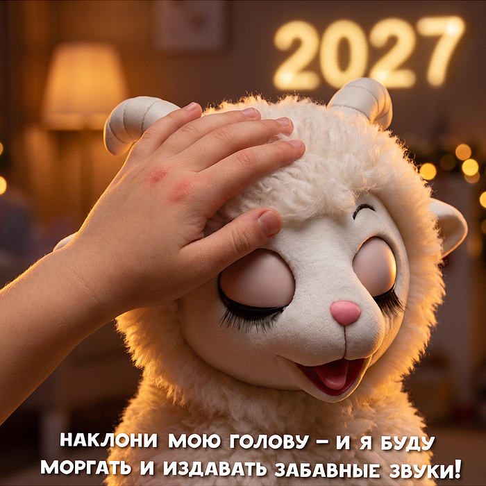 Мягкая игрушка UT0422 "Овечка" интерактивная, в коробке