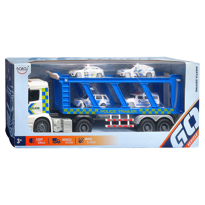 Машина HT9817W "Полицейский автовоз" (свет, звук), в коробке