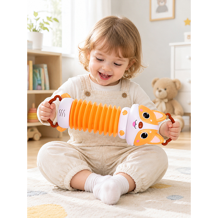 Игрушка развивающая RT982 "Котенок-аккордион" в коробке
